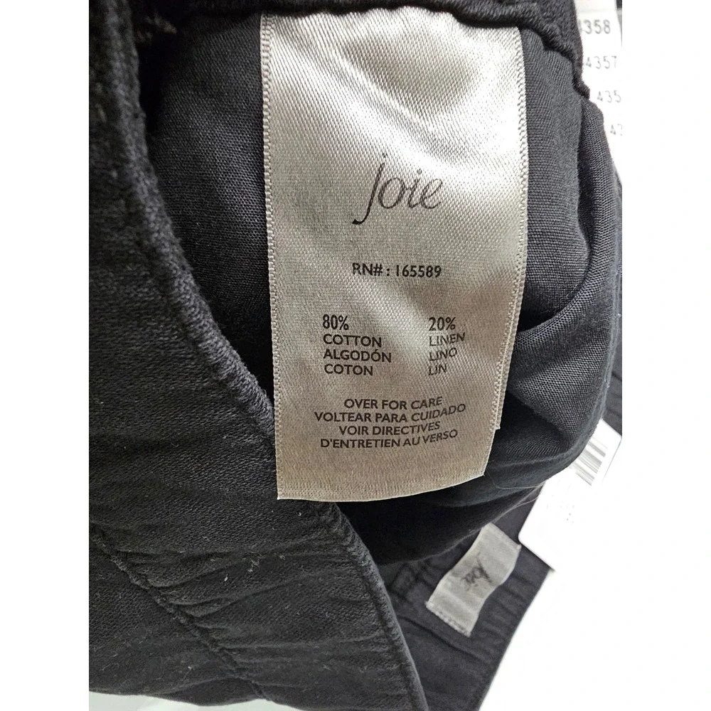 Joie Womens Pleated Shorts Black Linen Blend Casual Size XXL